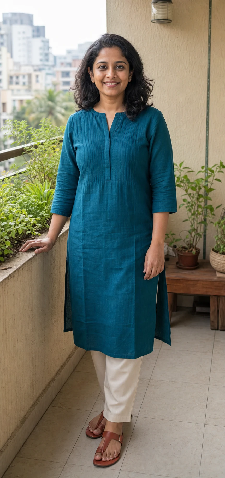 Example full-body source photo for the Mum role